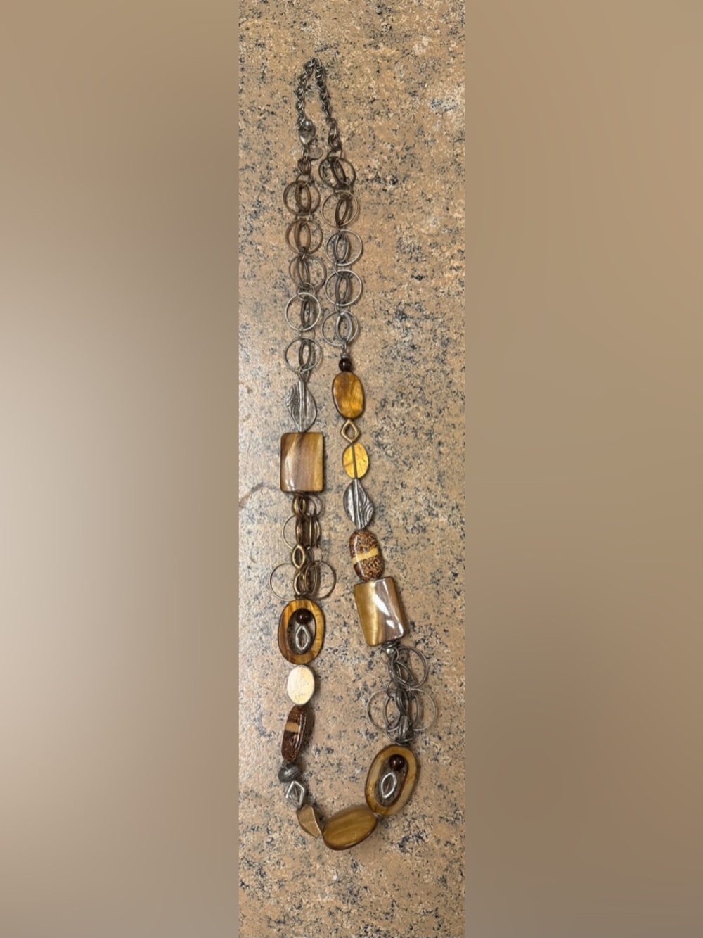 Chico's long brown and tan neckless